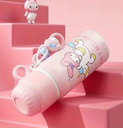 1pc Sanrio Series Insulated Cup 460ML Cute Outdoor Travel Portable Water Bottle for Office Drinking Cup Dual-Use Cup with Handle And
